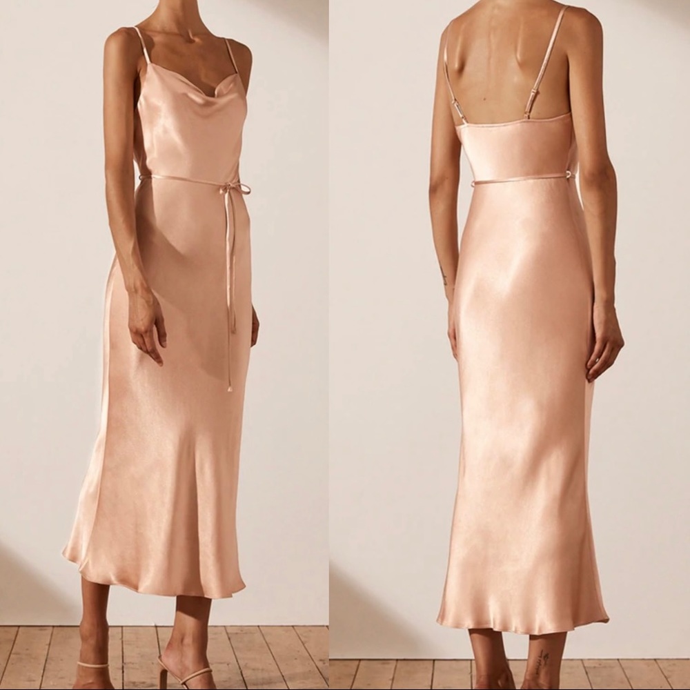 Shona Joy La Lune Bias Cowl Midi Dress